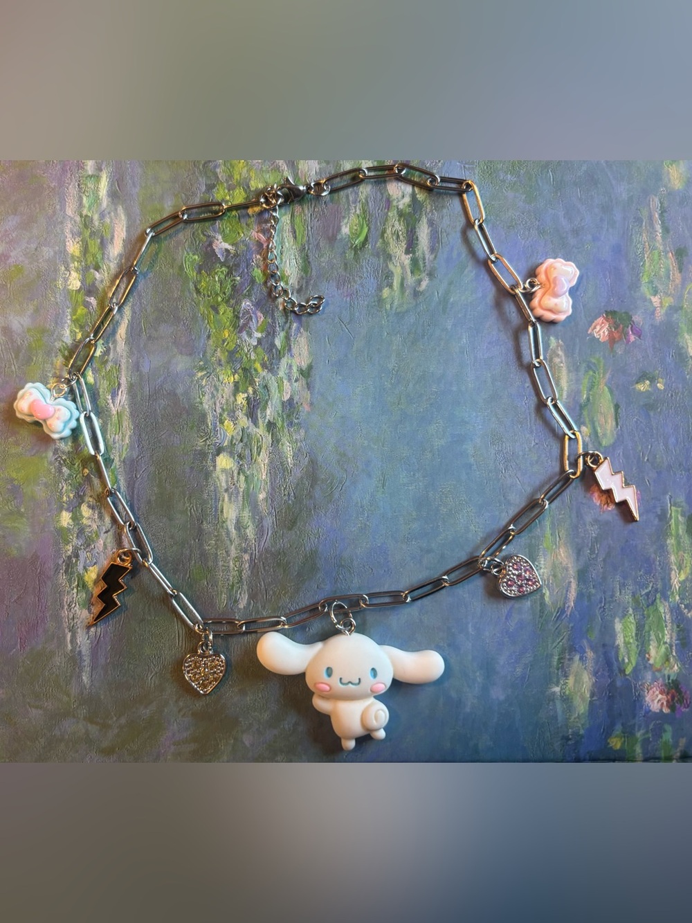 Handmade Cinnamoroll chain choker <3